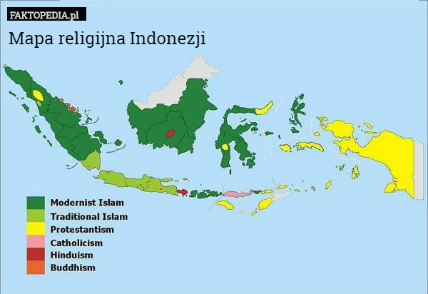 Mapa religijna Indonezji 