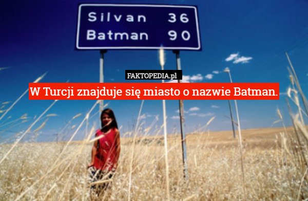 W Turcji znajduje się miasto o nazwie Batman. 