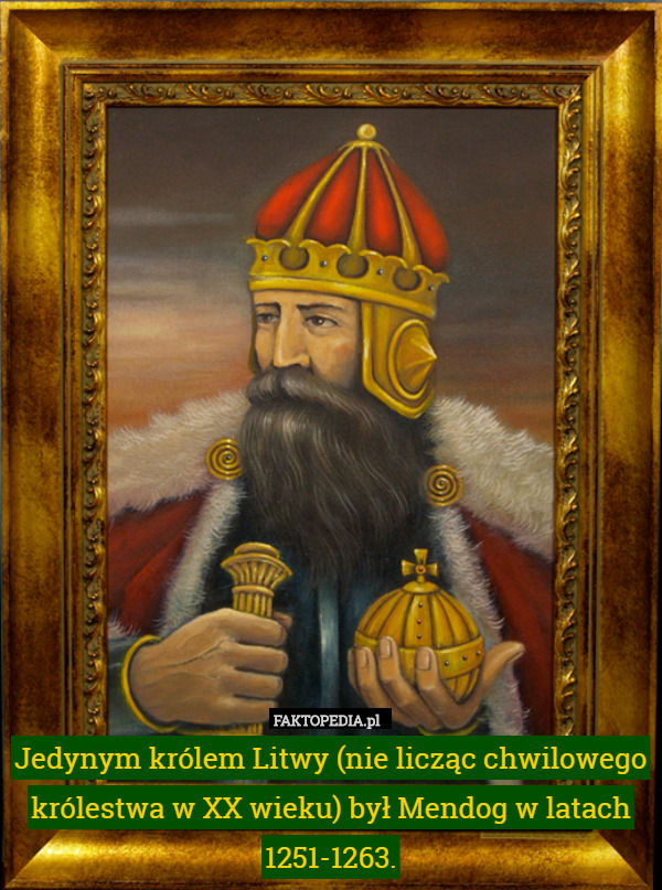 Jedynym królem Litwy (nie licząc chwilowego królestwa w XX wieku) był Mendog w latach 1251-1263. 