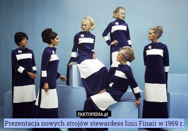 Prezentacja nowych strojów stewardess linii Finair w 1969 r. 