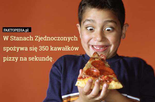 W Stanach Zjednoczonych
spożywa się 350 kawałków
pizzy na sekundę. 