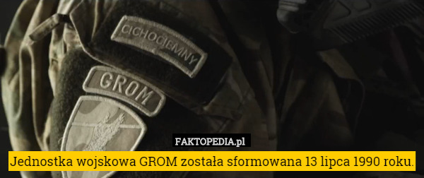 Jednostka wojskowa GROM została sformowana 13 lipca 1990 roku. 