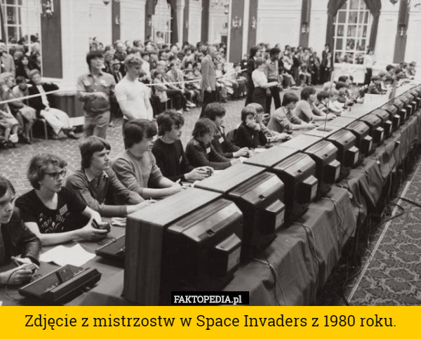 Zdjęcie z mistrzostw w Space Invaders z 1980 roku. 