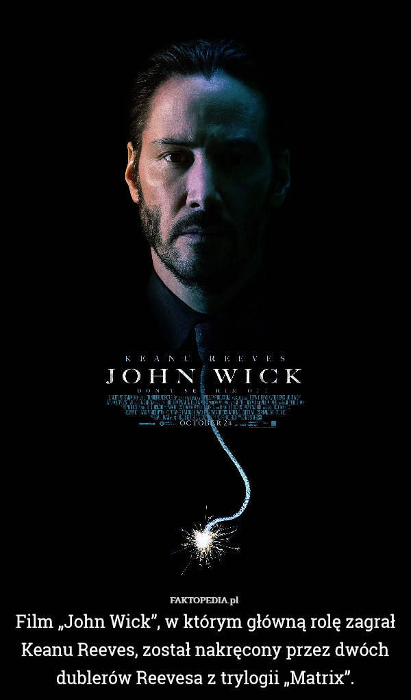Film „John Wick”, w którym główną rolę zagrał Keanu Reeves, został nakręcony przez dwóch dublerów Reevesa z trylogii „Matrix”. 