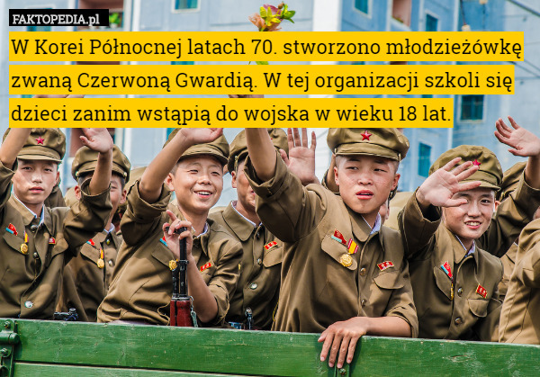 W Korei Północnej latach 70. stworzono młodzieżówkę zwaną Czerwoną Gwardią. W tej organizacji szkoli się dzieci zanim wstąpią do wojska w wieku 18 lat. 
