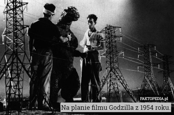 Na planie filmu Godzilla z 1954 roku. 