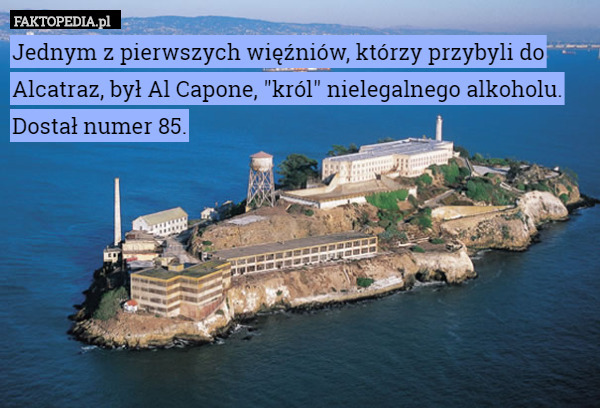 Jednym z pierwszych więźniów, którzy przybyli do Alcatraz, był Al Capone, "król" nielegalnego alkoholu. Dostał numer 85. 