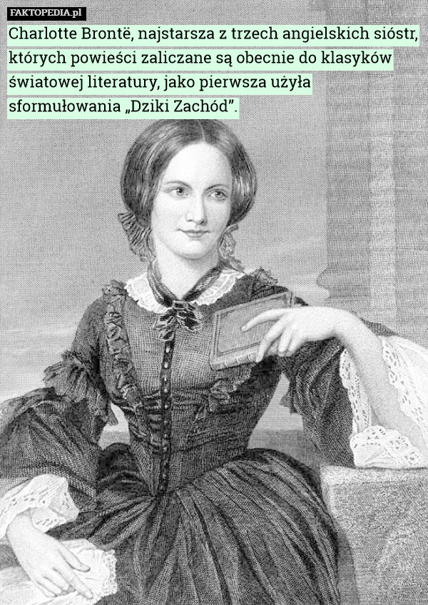 Charlotte Brontë, najstarsza z trzech angielskich sióstr, których powieści zaliczane są obecnie do klasyków światowej literatury, jako pierwsza użyła sformułowania „Dziki Zachód”. 
