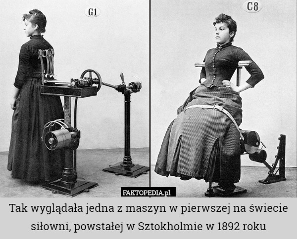 Tak wyglądała jedna z maszyn w pierwszej na świecie siłowni, powstałej w Sztokholmie w 1892 roku 