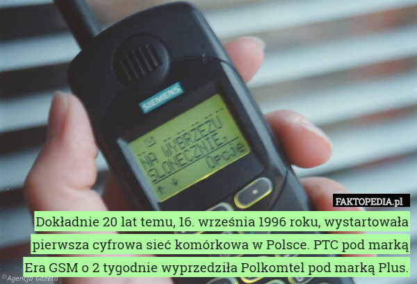 Dokładnie 20 lat temu, 16. września 1996 roku, wystartowała pierwsza cyfrowa sieć komórkowa w Polsce. PTC pod marką Era GSM o 2 tygodnie wyprzedziła Polkomtel pod marką Plus. 