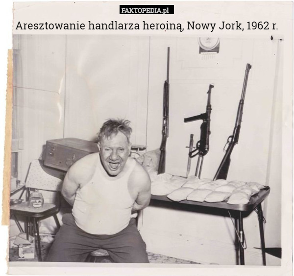 Aresztowanie handlarza heroiną, Nowy Jork, 1962 r. 