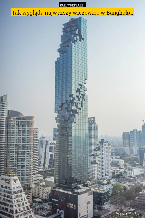 Tak wygląda najwyższy wieżowiec w Bangkoku. 