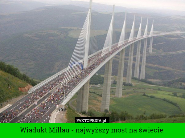 Wiadukt Millau - najwyższy most na świecie. 