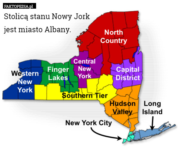 Stolicą stanu Nowy Jork
 jest miasto Albany. 