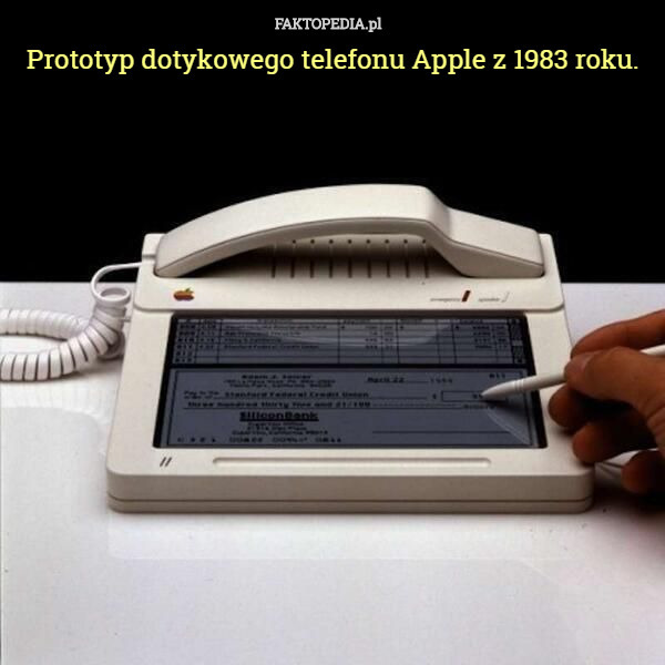 Prototyp dotykowego telefonu Apple z 1983 roku. 