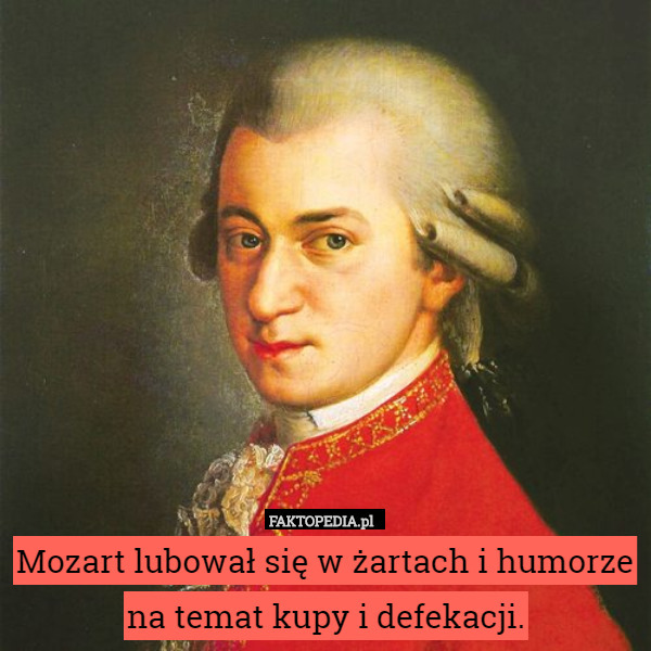 Mozart lubował się w żartach i humorze na temat kupy i defekacji. 