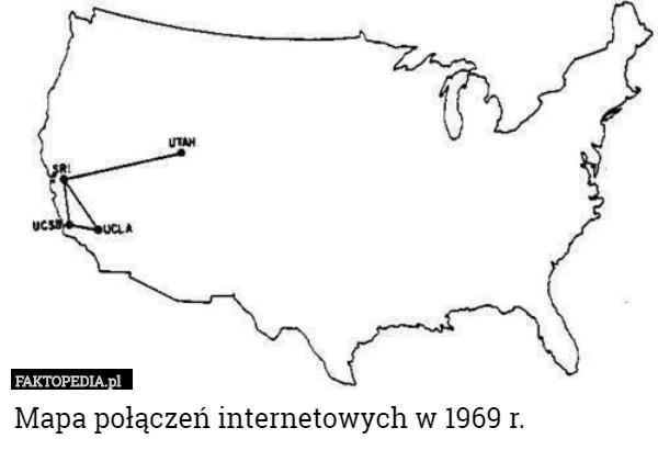 Mapa połączeń internetowych w 1969 r. 