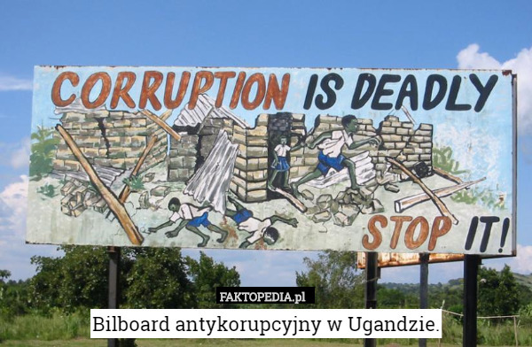 Bilboard antykorupcyjny w Ugandzie. 