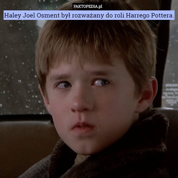 Haley Joel Osment był rozważany do roli Harrego Pottera. 