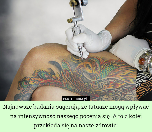 ​Najnowsze badania sugerują, że tatuaże mogą wpływać na intensywność naszego pocenia się. A to z kolei przekłada się na nasze zdrowie. 