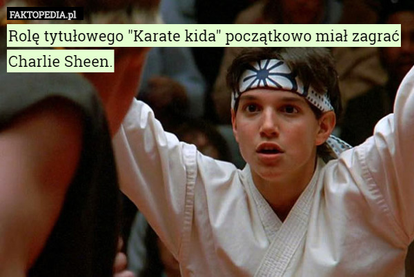 Rolę tytułowego "Karate kida" początkowo miał zagrać Charlie Sheen. 