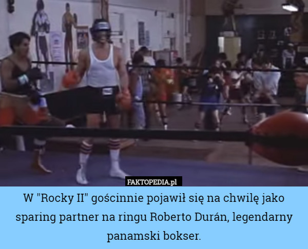 W "Rocky II" gościnnie pojawił się na chwilę jako sparing partner na ringu Roberto Durán, legendarny panamski bokser. 