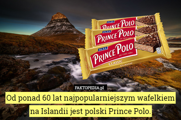 Od ponad 60 lat najpopularniejszym wafelkiem na Islandii jest polski Prince Polo. 