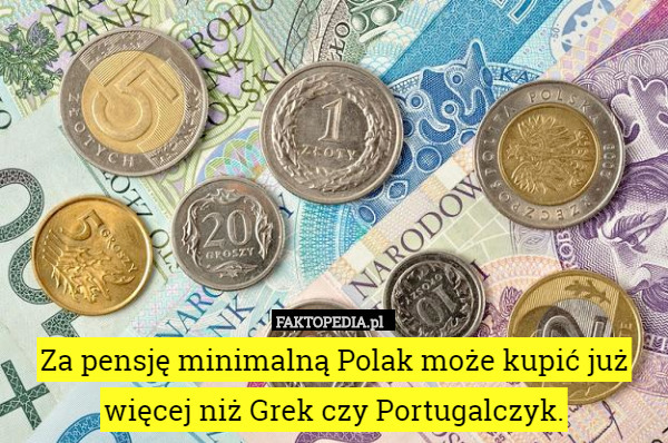 Za pensję minimalną Polak może kupić już więcej niż Grek czy Portugalczyk. 