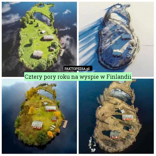 Cztery pory roku na wyspie w Finlandii 