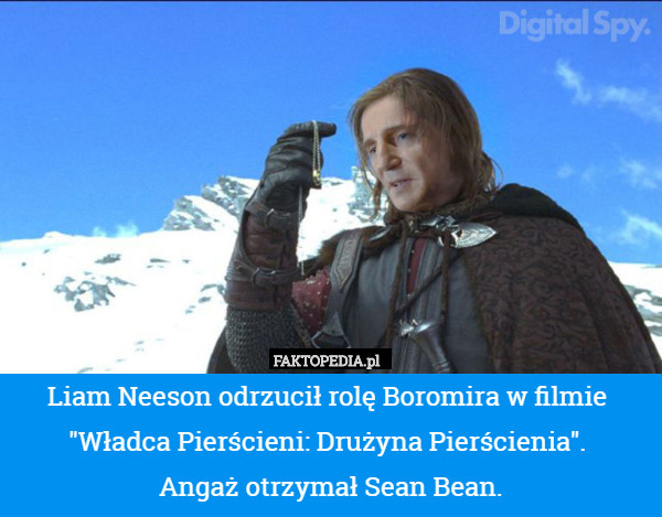 Liam Neeson odrzucił rolę Boromira w filmie 
"Władca Pierścieni: Drużyna Pierścienia". 
Angaż otrzymał Sean Bean. 