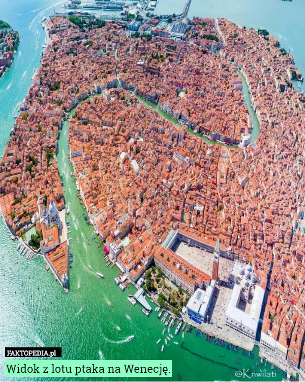 Widok z lotu ptaka na Wenecję. 