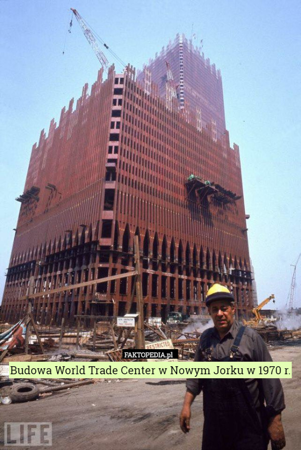 Budowa World Trade Center w Nowym Jorku w 1970 r. 