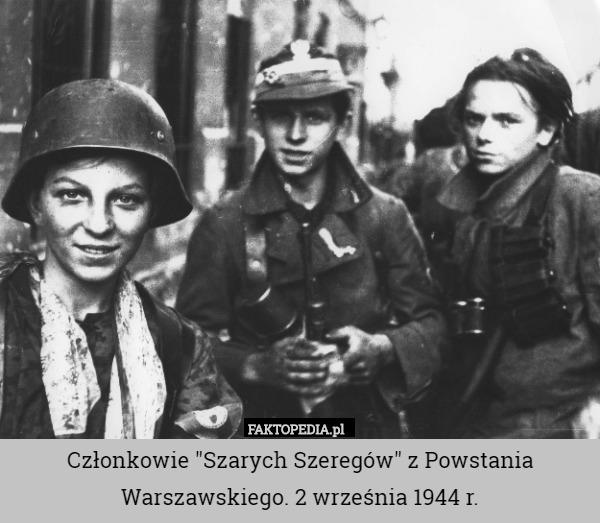 Członkowie "Szarych Szeregów" z Powstania Warszawskiego. 2 września 1944 r. 
