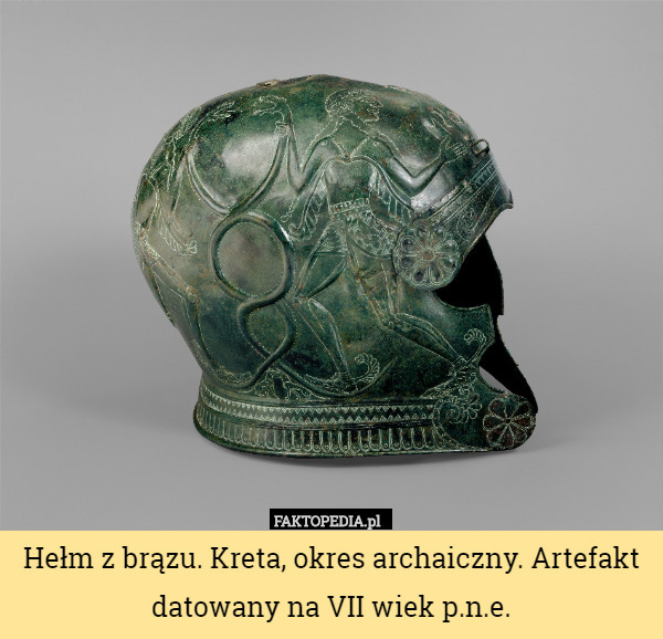 Hełm z brązu. Kreta, okres archaiczny. Artefakt datowany na VII wiek p.n.e. 