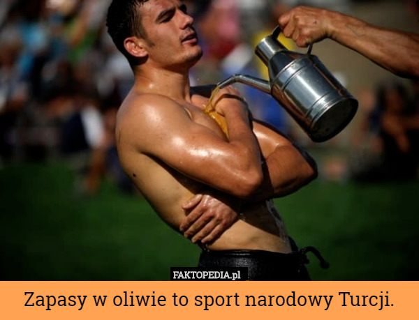 Zapasy w oliwie to sport narodowy Turcji. 