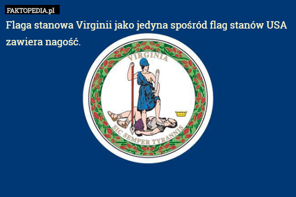 Flaga stanowa Virginii jako jedyna spośród flag stanów USA zawiera nagość. 