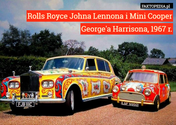 Rolls Royce Johna Lennona i Mini Cooper George'a Harrisona, 1967 r. 