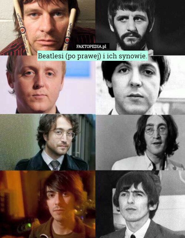 Beatlesi (po prawej) i ich synowie. 