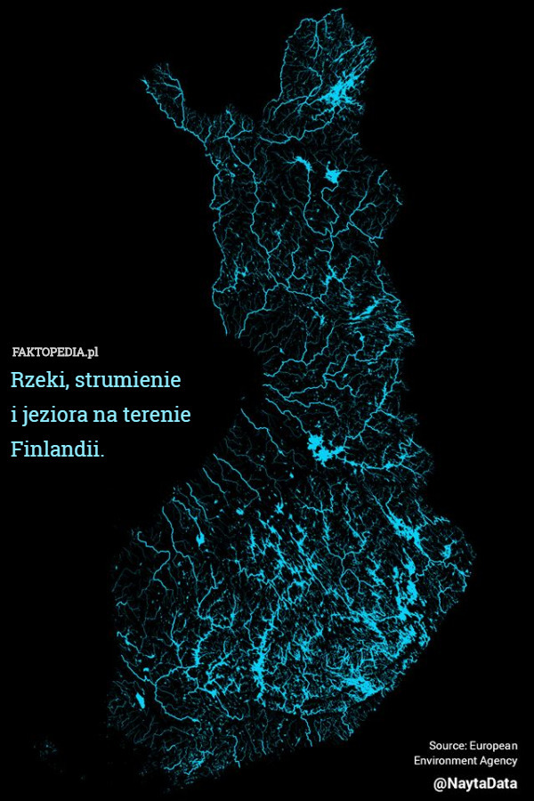Rzeki, strumienie
 i jeziora na terenie
 Finlandii. 