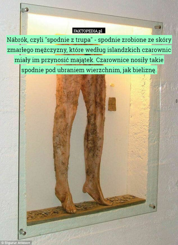 Nábrók, czyli "spodnie z trupa" - spodnie zrobione ze skóry zmarłego mężczyzny, które według islandzkich czarownic miały im przynosić majątek. Czarownice nosiły takie spodnie pod ubraniem wierzchnim, jak bieliznę. 