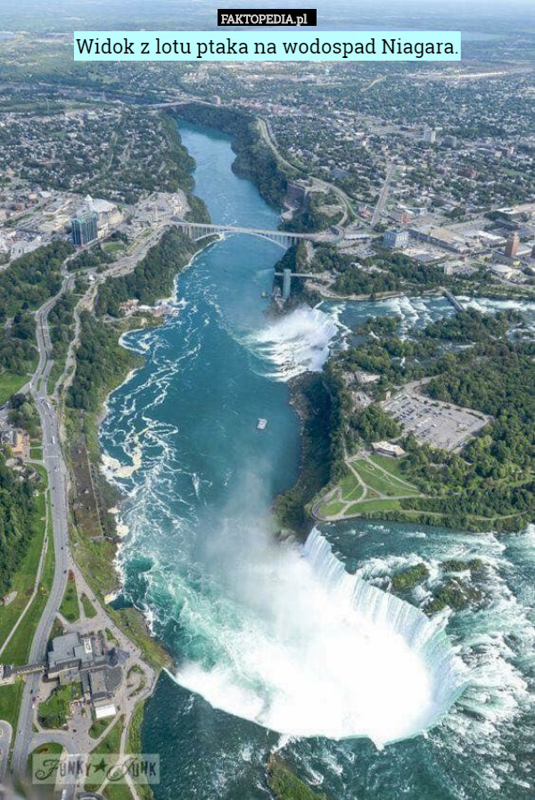 Widok z lotu ptaka na wodospad Niagara. 