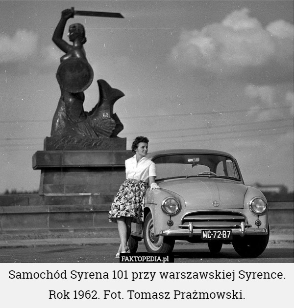 Samochód Syrena 101 przy warszawskiej Syrence.
Rok 1962. Fot. Tomasz Prażmowski. 