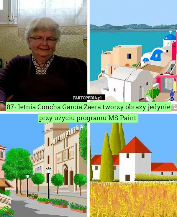 87- letnia Concha García Zaera tworzy obrazy jedynie przy użyciu programu MS Paint. 