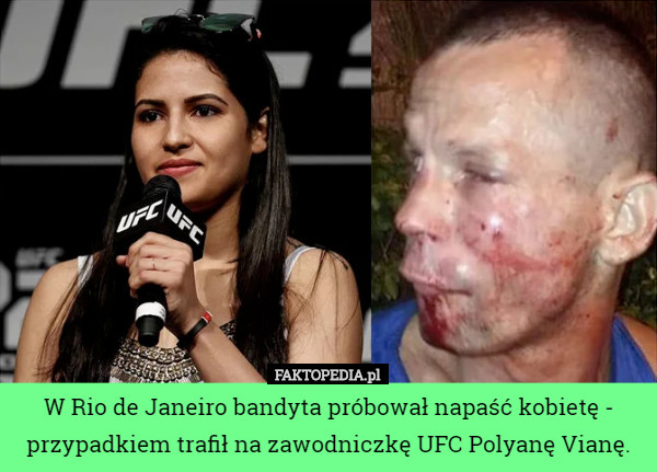 W Rio de Janeiro bandyta próbował napaść kobietę - przypadkiem trafił na zawodniczkę UFC Polyanę Vianę. 