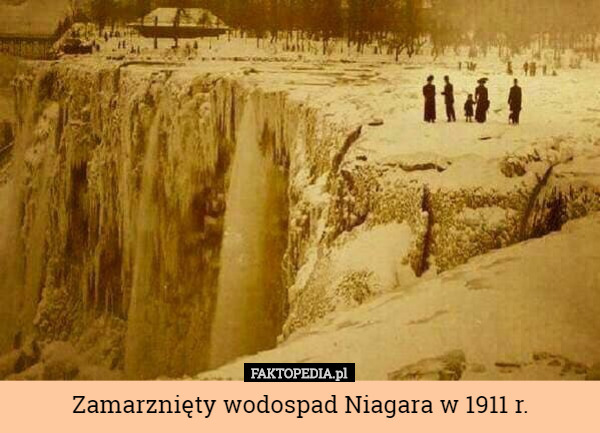 Zamarznięty wodospad Niagara w 1911 r. 
