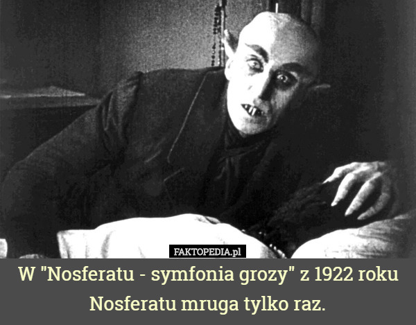 W "Nosferatu - symfonia grozy" z 1922 roku Nosferatu mruga tylko raz. 