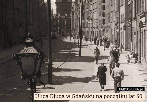 Ulica Długa w Gdańsku na początku lat 50. 