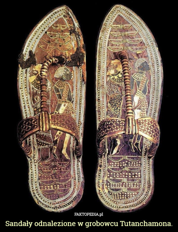 Sandały odnalezione w grobowcu Tutanchamona. 