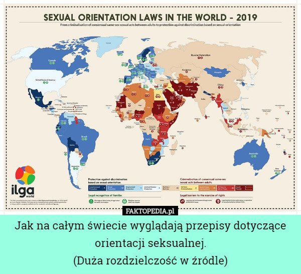 Jak na całym świecie wyglądają przepisy dotyczące orientacji seksualnej.
(Duża rozdzielczość w źródle) 