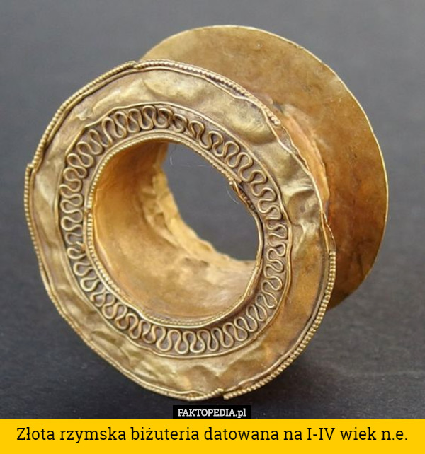 Złota rzymska biżuteria datowana na I-IV wiek n.e. 
